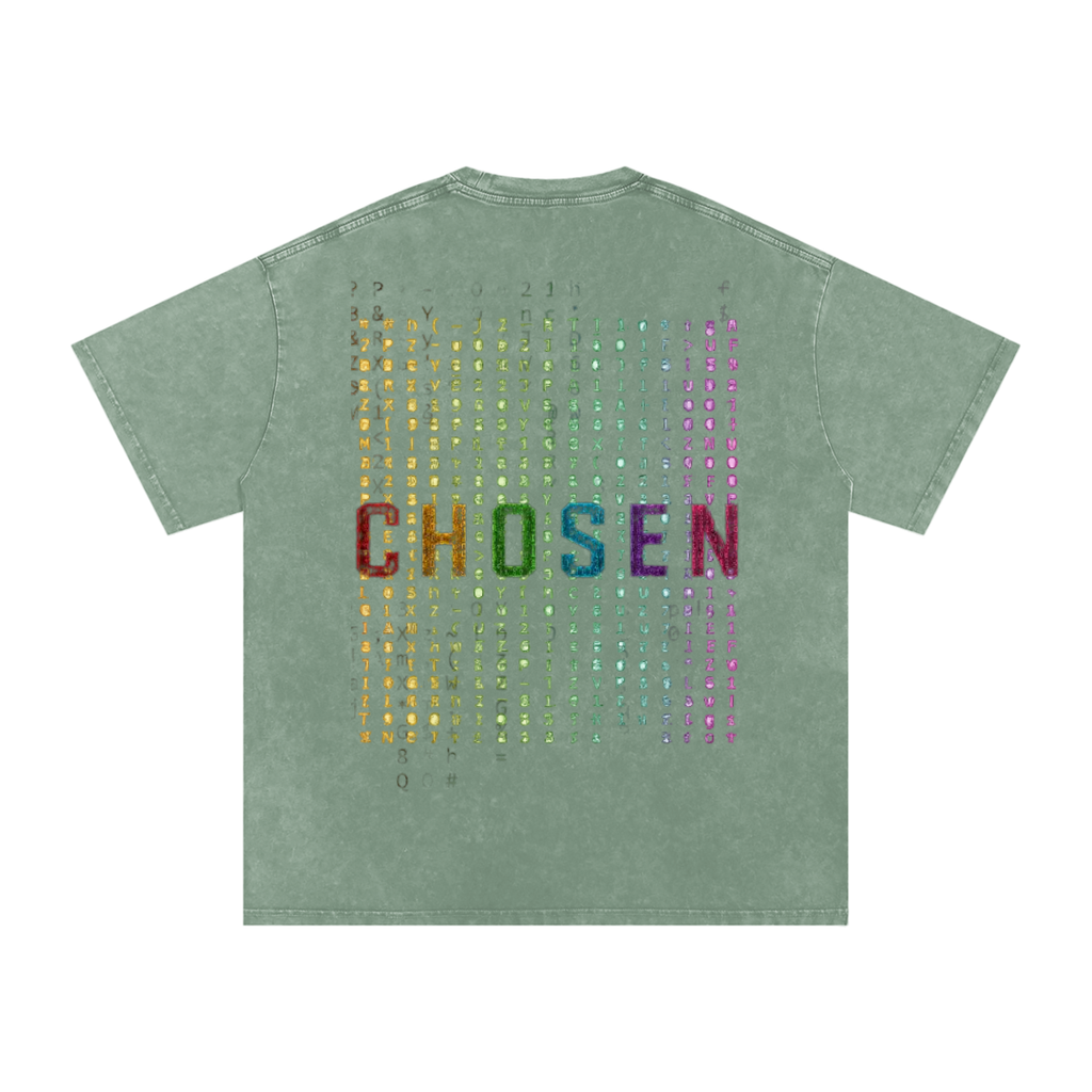 CHOSEN Signature Print Snow Washed Oversized Cotton T-Shirt
