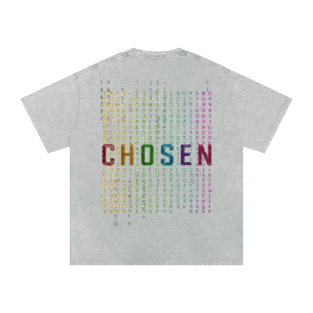 CHOSEN Signature Print Snow Washed Oversized Cotton T-Shirt