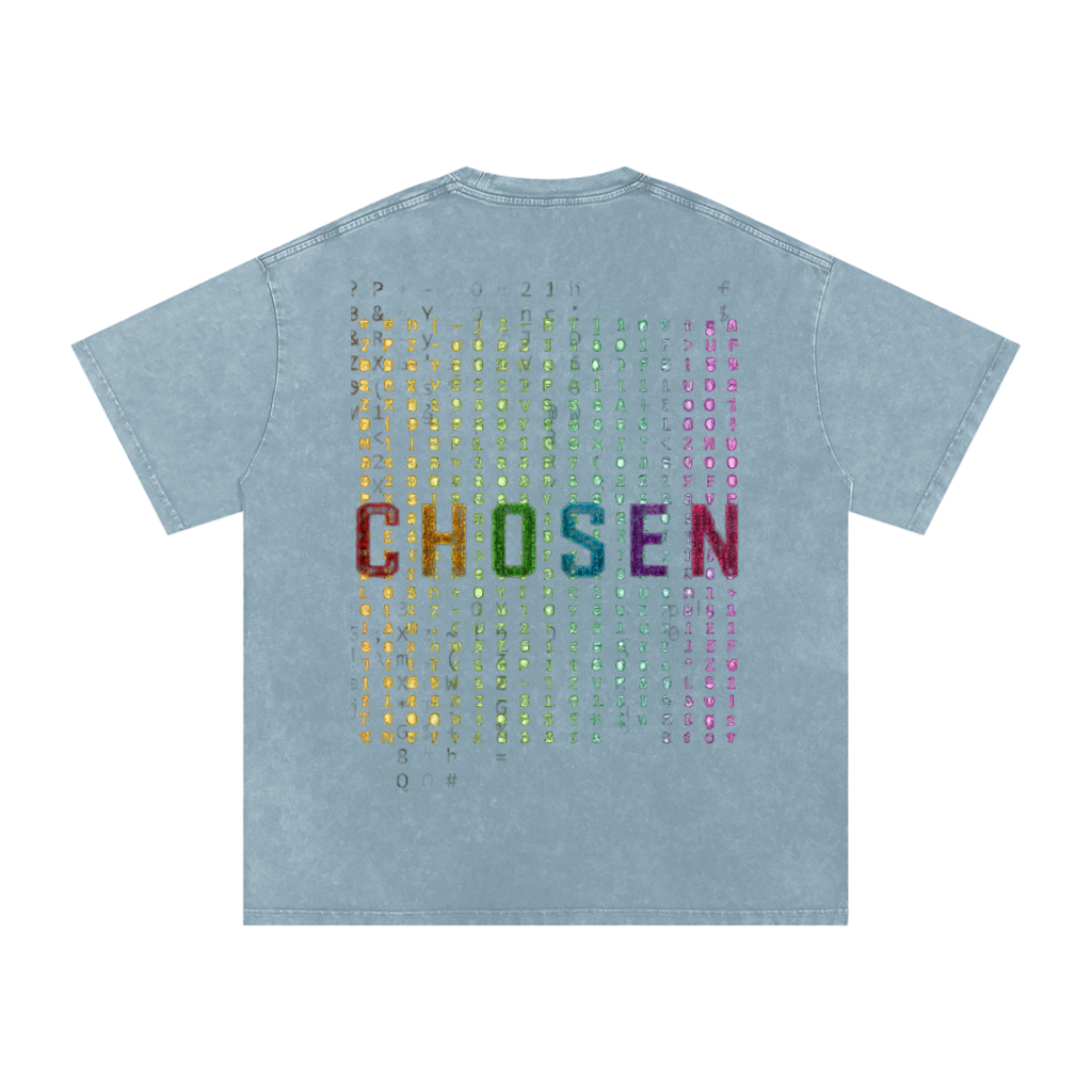 CHOSEN Signature Print Snow Washed Oversized Cotton T-Shirt